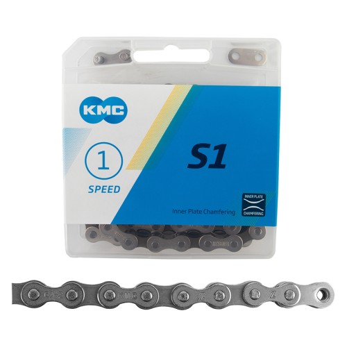 CHAIN 1/2 x 1/8 SINGLE SPEED KMC SILVER/BROWN 112 LINKS