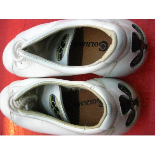 CLOTHING SHOE SIZE 42 COLNAGO CASUAL LEATHER WHITE VINTAGE