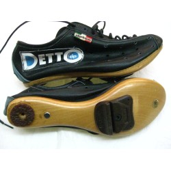 CLOTHING SHOE SIZE 38 DETTO PIETRO MOD.2000 LEATHER w/ WOOD SOLE