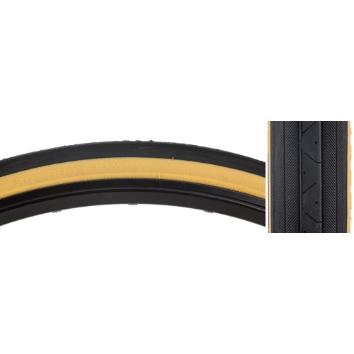 TIRE 27 x 1-1/4 WIRE BEAD ROAD GUM WALL